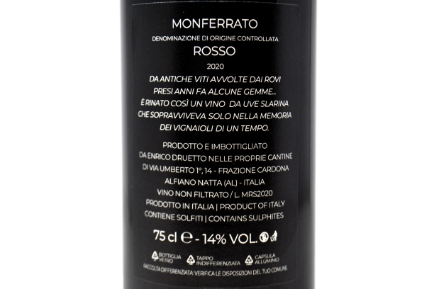 MONFERRATO ROSSO "ETICHETTA NERA" DOC 2020 - ENRICO DRUETTO
