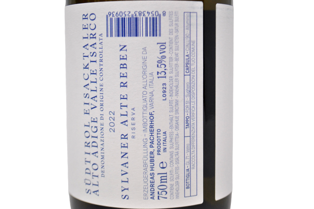 SYLVANER ALTE REBEN ALTO ADIGE VALLE ISARCO DOC RISERVA VECCHIE VIGNE 2022 - PACHER HOF