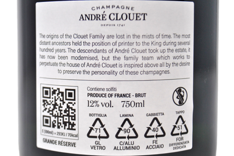 CHAMPAGNE BRUT GRAND CRU BLANC DE NOIRS A BOUZY "GRANDE RÉSERVE" - ANDRÉ CLOUET
