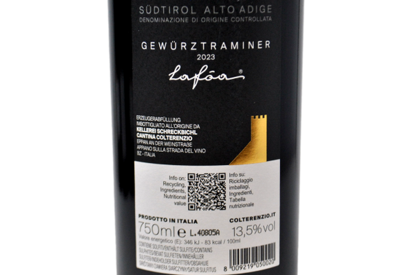 SUDTIROL ALTO ADIGE DOC GEWURZTRAMINER "LAFOA" 2023 - COLTERENZIO