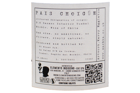 CHILE RED WINES SECANO INTERIOR YUMBEL PAIS CHOIGUE 2023 - PU WINES