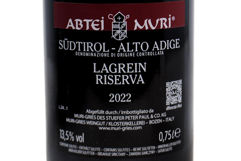 SUDTIROL DOC LAGREIN RISERVA "ABTEI MURI" 2022 - MURI-GRIES