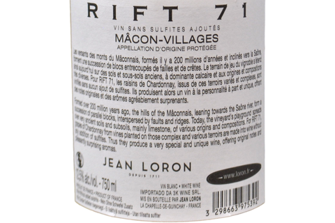 MACON VILLAGES CHARDONNAY "RIFT 71" 2022 - JEAN LORON