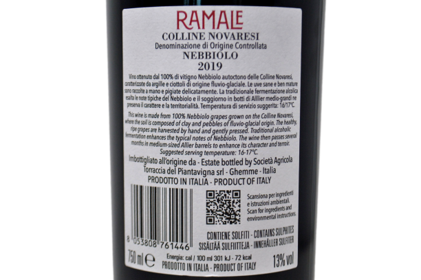 COLLINE NOVARESI NEBBIOLO DOC "RAMALE" 2019 - TORRACCIA DEL PIANTAVIGNA
