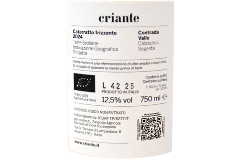 TERRE SICILIANE IGP CATARRATTO FRIZZANTE "NIENTE PANICO" 2024 - CRIANTE