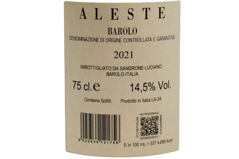 BAROLO DOCG "ALESTE" 2021 - LUCIANO SANDRONE