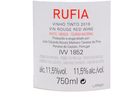 VINHO TINTO "RUFIA" 2019 - TAVARES DE PINA