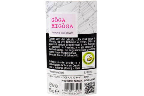 PIEMONTE DOC ROSATO "GÒGA MIGÒGA" 2025 - TERRE DEL CREARIO