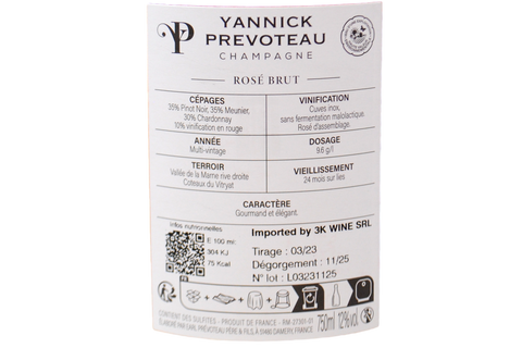 CHAMPAGNE ROSÉ BRUT - YANNICK PREVOTEAU