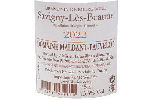 SAVIGNY-LES-BEAUNE ROUGE 2022 - DOMAINE MALDANT PAUVELOT