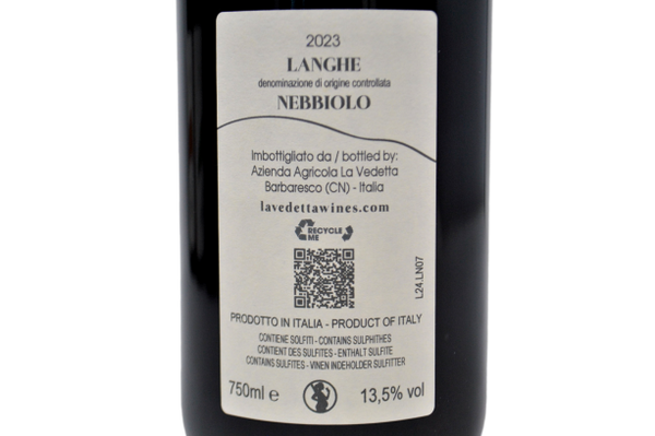 LANGHE NEBBIOLO DOC 2023 - LA VEDETTA WINES