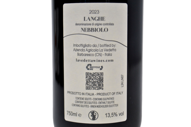 LANGHE NEBBIOLO DOC 2023 - LA VEDETTA WINES