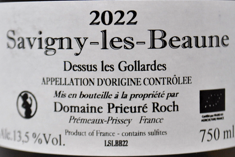 SAVIGNY-LÈS-BEAUNE "DESSUS LES GOLLARDES" 2022 - DOMAINE PRIEURÉ ROCH