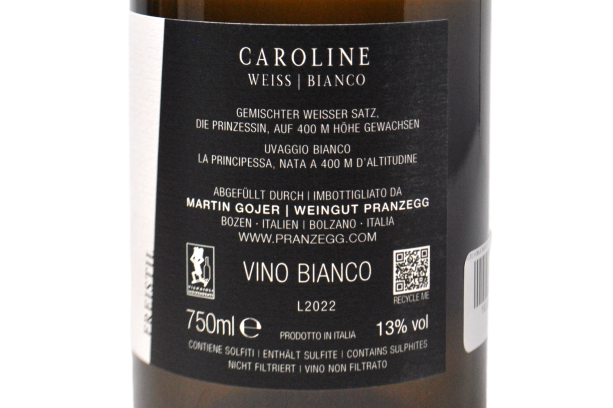 ALTO ADIGE BIANCO "CAROLINE" 2022 - WEINGUT PRANZEGG