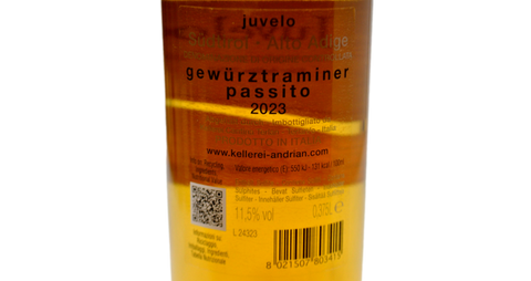 ALTO ADIGE DOC GEWURZTRAMINER PASSITO "JUVELO" 2023 (0,375 L) - KELLEREI ANDRIAN