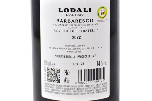 BARBARESCO DOCG "ROCCHE DEI 7 FRATELLI" 2022 - WALTER LODALI