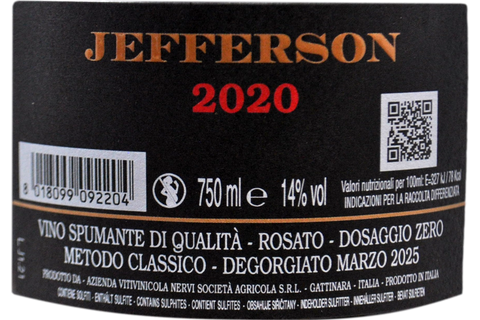 METODO CLASSICO ROSATO BRUT NATURE "JEFFERSON" 2020 - CONTERNO CANTINE NERVI