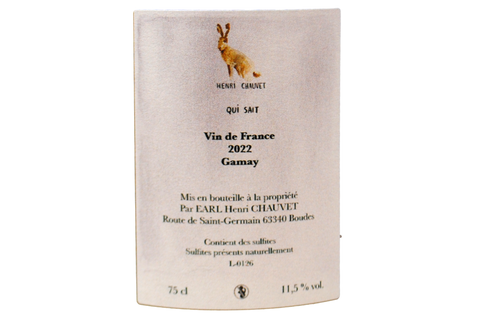 GAMAY PET NAT BLANC DE NOIRS "QUI SAIT" 2022 - HENRI CHAUVET