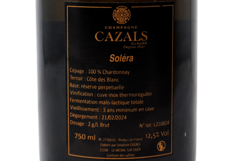 CHAMPAGNE LE-MESNIL-SUR-OGER GRAND CRU BLANC DE BLANCS BRUT SOLÉRA - CAZALS