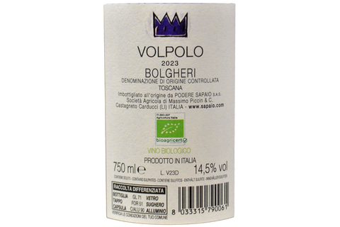 BOLGHERI ROSSO DOC “VOLPOLO” 2023 - PODERE SEPAIO
