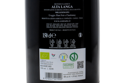 ALTA LANGA BIO DOCG PAS DOSE' MILLESIMATO 2022 MAGNUM ASTUCCIATO - CONTRATTO