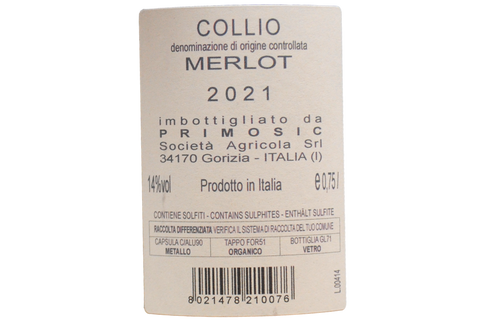 COLLIO MERLOT DOC 2021 - PRIMOSIC