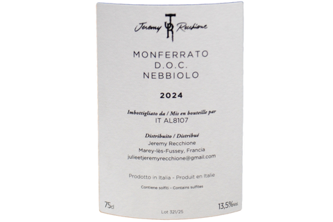 MONFERRATO NEBBIOLO DOC 2024 - JÉRÉMY RECCHIONE