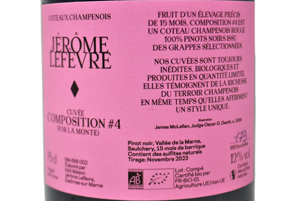 COTEAUX CHAMPENOIS ROUGE "CUVÉE COMPOSITION #4 (FOR LA MONTE)" - JÉROME LEFEVRE