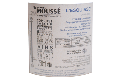 CHAMPAGNE BLANC DE NOIRS EXTRA BRUT "L'ESQUISSE" - MOUSSÉ