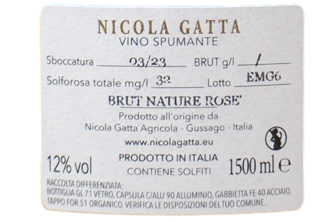 VINO SPUMANTE ROSE DE NOIRS NATURE 60 LUNE MAGNUM - NICOLA GATTA