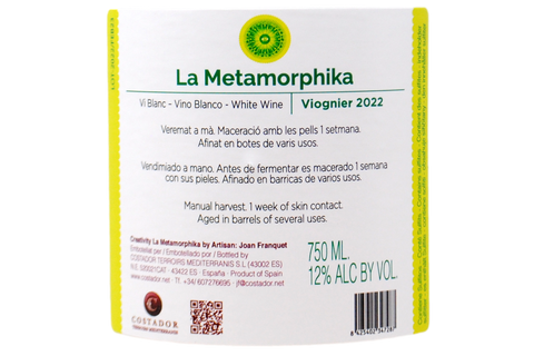 VIOGNIER VINO BLANCO "METAMORPHIKA" 2022 - COSTADOR