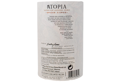 ULTRA LOW ALCOHOL SPIRIT "ATOPIA SPICED CITRUS" - WILLIAM GRANT & SONS
