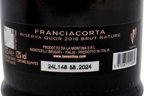 FRANCIACORTA DOCG BRUT NATURE "RISERVA QUOR" 2018 - LA MONTINA