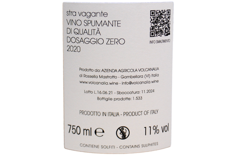 METODO CLASSICO BRUT NATURE "STRA VAGANTE" 2020 - VOLCANALIA