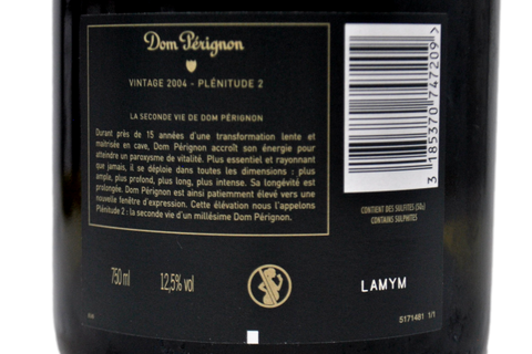 CHAMPAGNE DOM PERIGNON "PLENITUDE DEUXIEME P2" 2004 - DOM PERIGNON (MOET & CHANDON)