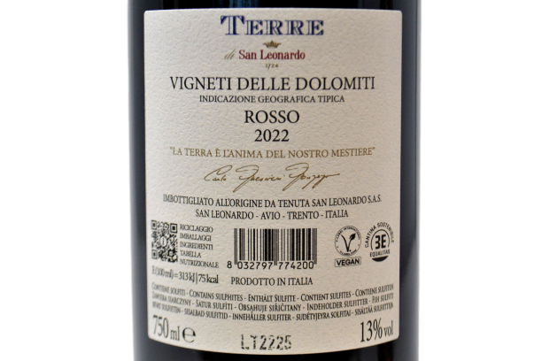 VIGNOBLES DES DOLOMITES IGT "TERRE" 2019 - TENUTA SAN LEONARDO