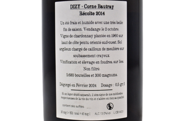 CHAMPAGNE EXTRA BRUT BLANC DE BLANCS A DIZY "CORNE BAUTRAY" 2014 - JACQUESSON