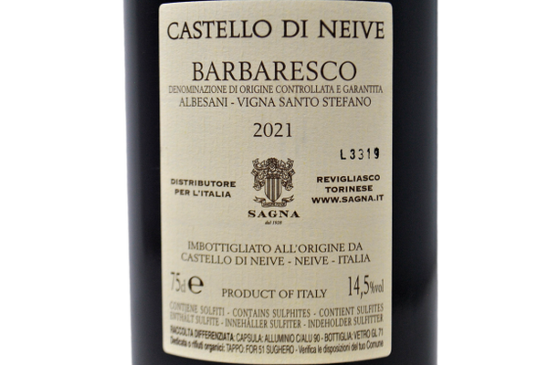 BARBARESCO DOCG "SANTO STEFANO" 2021 - CASTELLO DI NEIVE