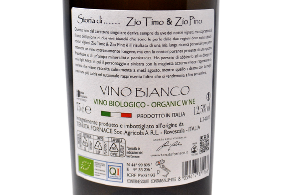VINO BIANCO BIO "ZIO TIMO E ZIO PINO" - TENUTA FORNACE