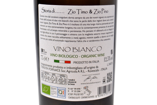 VINO BIANCO BIO "ZIO TIMO E ZIO PINO" - TENUTA FORNACE