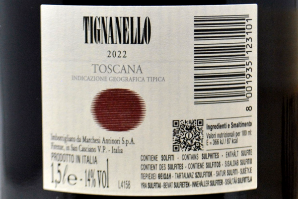 TOSCANA ROSSO IGT "TIGNANELLO" 2022 MAGNUM - ANTINORI