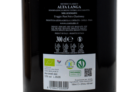 ALTA LANGA BIO DOCG PAS DOSE' MILLESIMATO 2022 JEROBOAM CASSA LEGNO - CONTRATTO