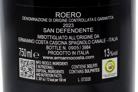 ROERO DOCG "SAN DEFENDENTE" 2023 - ERMANNO COSTA