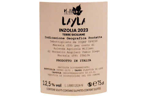 INZOLIA TERRE SICILIANE IGP "LAYLA" 2023 - MILLAMI