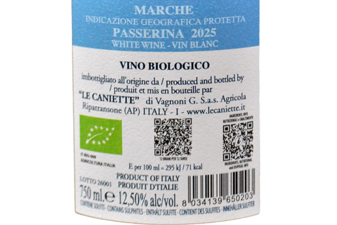 MARCHE IGP PASSERINA BIO "LUCREZIA" 2025 - LE CANIETTE