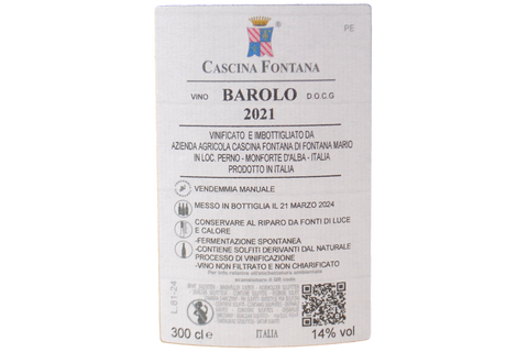 BAROLO DOCG EDIZIONE LIMITATA "TRIPLE A" 2021 JEROBOAM CASSA LEGNO (5 PRODOTTI) - CASCINA FONTANA