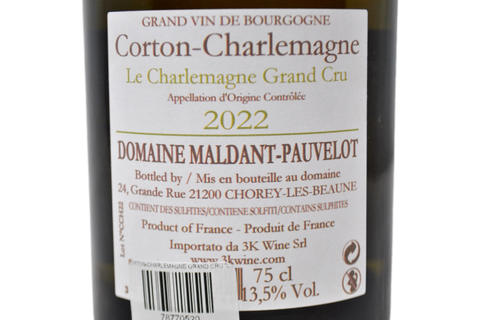 CORTON-CHARLEMAGNE GRAND CRU "LE CHARLEMAGNE" 2022 (715 BOTTIGLIE PRODOTTE) - DOMAINE MALDANT PAUVELOT