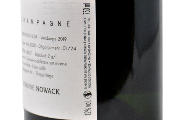 CHAMPAGNE EXTRA BRUT BLANC DE NOIRS "LES BAUCHETS" 2019 - CHAMPAGNE NOWACK