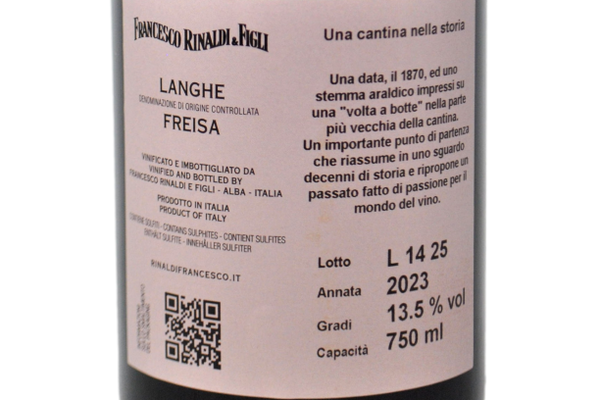 LANGHE FREISA DOC 2023 - FRANCESCO RINALDI & FIGLI