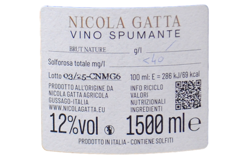 VINO SPUMANTE CUVÉE NATURE 30 LUNE MAGNUM  - NICOLA GATTA
